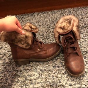 Brown Massimo Ankle Faux Fur Booties